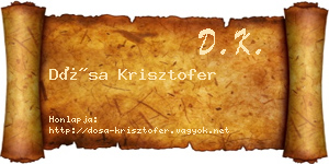 Dósa Krisztofer névjegykártya