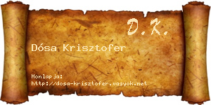 Dósa Krisztofer névjegykártya