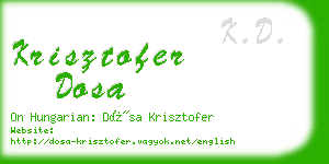 krisztofer dosa business card